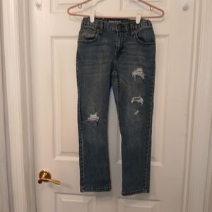 Vintage Express Distressed Jeans Y2K Girl's Size 12 Dark Wash Unisex